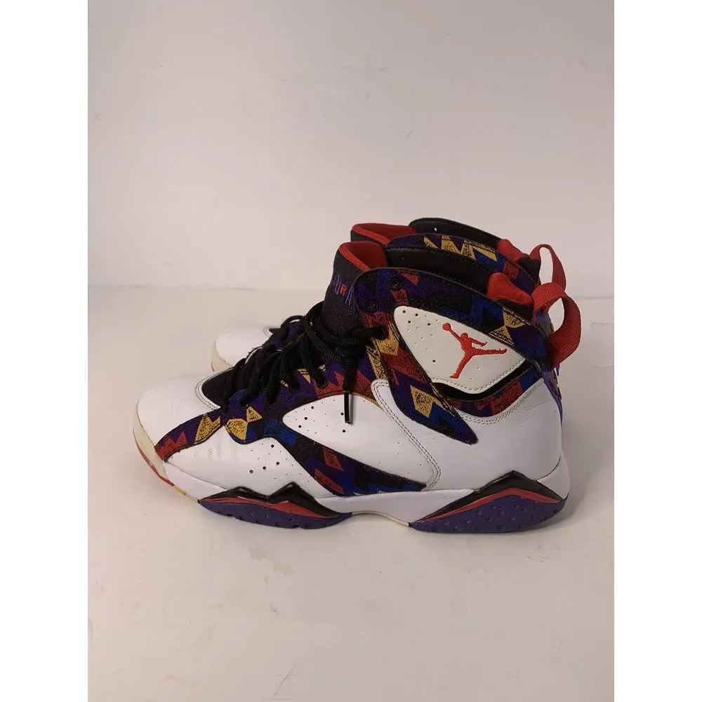 Men's Size 10 - Air Jordan 7 Retro Sweater‎ 2015 304775-142 White/unvrsty rd-blk